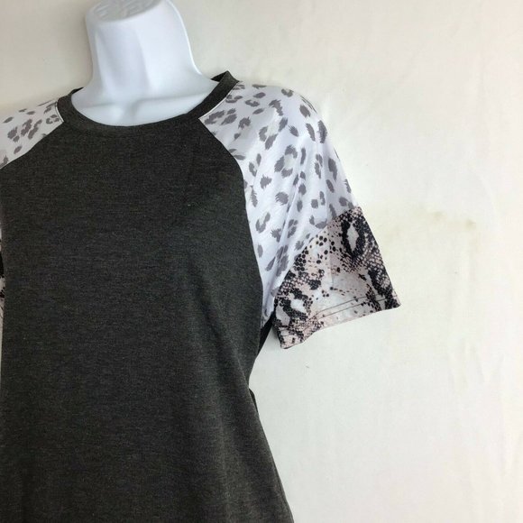 Amasoo Women's Black Short Sleeve Round Neck Tunic T Shirt Top Size Large - Picture 3 of 11